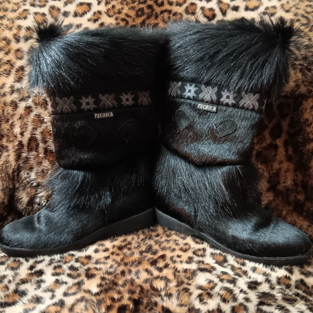 Tecnica Skandia Cowhide & Goat Fur Wedge Boots